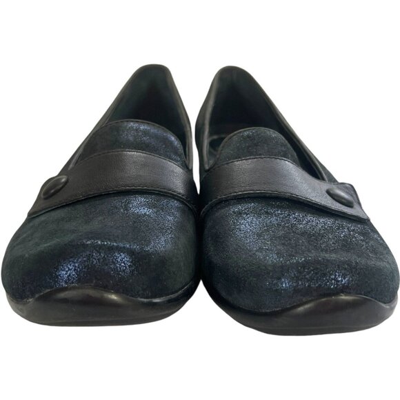 Dansko "Olena" Blue Glitter Leather Loafer Slip On Career EU 41 US 10.5-11 - Picture 4 of 13